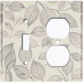 thumbnail image 1 of Metal Light Switch Wall Plate Outlet Cover (Damask Leaves - 2 Gang Toggle/Duplex), 1 of 1