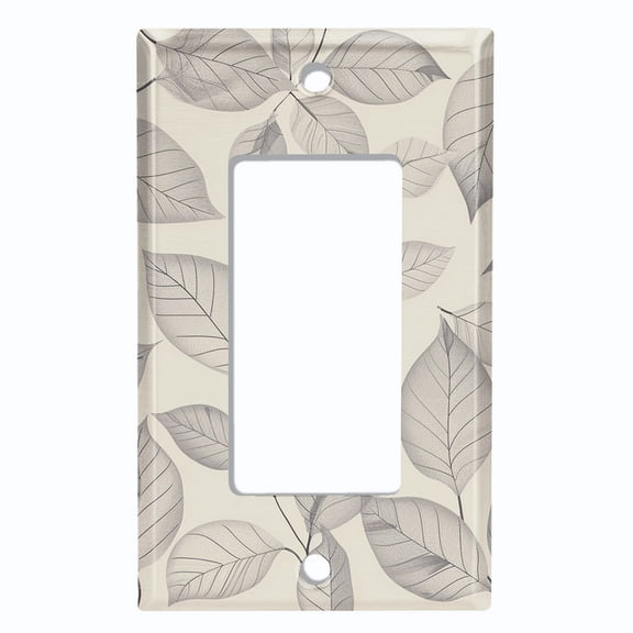 Metal Light Switch Wall Plate Outlet Cover (Damask Leaves - Single GFI/Rocker)