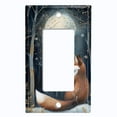 thumbnail image 1 of Metal Light Switch Wall Plate Outlet Cover (Fox in a Snowy Forest - Single GFI/Rocker), 1 of 1