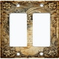 thumbnail image 1 of Metal Light Switch Wall Plate Outlet Cover (Gothic Skull and Script Motif - Double GFI/Rocker), 1 of 1