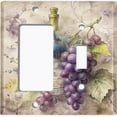 thumbnail image 1 of Metal Light Switch Wall Plate Outlet Cover (Grapes and Wine Bottle - 2 Gang GFI Rocker/Toggle), 1 of 1