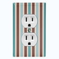 thumbnail image 1 of Metal Light Switch Wall Plate Outlet Cover (Green Brown Striped Wall - Single Duplex), 1 of 2