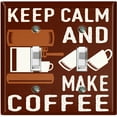 thumbnail image 1 of Metal Light Switch Wall Plate Outlet Cover (Keep Calm And Make Coffee Brown - Double Toggle), 1 of 2