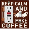 thumbnail image 1 of Metal Light Switch Wall Plate Outlet Cover (Keep Calm And Make Coffee Brown - Single Rocker Single Toggle), 1 of 2