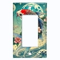 thumbnail image 1 of Metal Light Switch Wall Plate Outlet Cover (Koi Fish Traditional Illusration - Single GFI/Rocker), 1 of 1