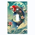 thumbnail image 1 of Metal Light Switch Wall Plate Outlet Cover (Koi Fish Traditional Illusration - Single Toggle), 1 of 1