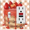 thumbnail image 1 of Metal Light Switch Wall Plate Outlet Cover (Layered Chocolate Strawberry Custard Cake - Single Toggle Single Rocker), 1 of 2