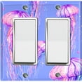 thumbnail image 1 of Metal Light Switch Wall Plate Outlet Cover (Ocean Jellyfish Light Purple - Double Rocker), 1 of 2