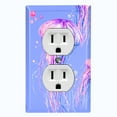 thumbnail image 1 of Metal Light Switch Wall Plate Outlet Cover (Ocean Jellyfish Light Purple - Single Duplex), 1 of 2