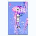 thumbnail image 1 of Metal Light Switch Wall Plate Outlet Cover (Ocean Jellyfish Light Purple - Single Toggle), 1 of 2
