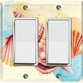 thumbnail image 1 of Metal Light Switch Wall Plate Outlet Cover (Ocean Sea Shell Conch Clam Beach Sand - Double Rocker), 1 of 2
