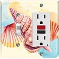 thumbnail image 1 of Metal Light Switch Wall Plate Outlet Cover (Ocean Sea Shell Conch Clam Beach Sand - Single Toggle Single Rocker), 1 of 2