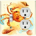 thumbnail image 1 of Metal Light Switch Wall Plate Outlet Cover (Ocean Sea Shell Crab Beach Clam - Single Toggle Single Duplex), 1 of 2