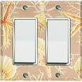 thumbnail image 1 of Metal Light Switch Wall Plate Outlet Cover (Ocean Sea Star Fish Shell Coral Clam Beige - Double Rocker), 1 of 2
