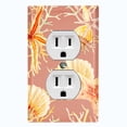 thumbnail image 1 of Metal Light Switch Wall Plate Outlet Cover (Ocean Sea Star Fish Shell Coral Clam Peach - Single Duplex), 1 of 2