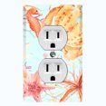 thumbnail image 1 of Metal Light Switch Wall Plate Outlet Cover (Ocean Star Fish Sea Shell Coral Reef Clam Blue - Single Duplex), 1 of 2