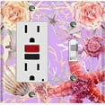 thumbnail image 1 of Metal Light Switch Wall Plate Outlet Cover (Ocean Star Fish Sea Shell Coral Reef Clam Purple - Single Rocker Single Toggle), 1 of 2