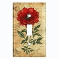 thumbnail image 1 of Metal Light Switch Wall Plate Outlet Cover (Old Scripture with Red Flower - Single Toggle), 1 of 1