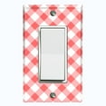 thumbnail image 1 of Metal Light Switch Wall Plate Outlet Cover (Pastel Red Gingham Picnic Wallpaper - Single Rocker), 1 of 2