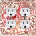 thumbnail image 1 of Metal Light Switch Wall Plate Outlet Cover (Pink Red Rose Bouquet Flower Light Brown - Double Duplex), 1 of 2
