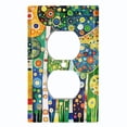 thumbnail image 1 of Metal Light Switch Wall Plate Outlet Cover (Printed Image of Abstract Colorful Forest - Single Duplex), 1 of 1