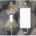 thumbnail image 1 of Metal Light Switch Wall Plate Outlet Cover (Printed Image of Abstract Golden Tree - 2 Gang Toggle/GFI Rocker), 1 of 1