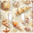 thumbnail image 1 of Metal Light Switch Wall Plate Outlet Cover (Printed Image of Abstract Ocean - Double Toggle), 1 of 1