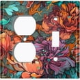 thumbnail image 1 of Metal Light Switch Wall Plate Outlet Cover (Printed Image of Abstract Peonies and Foliage - 2 Gang Duplex/Toggle), 1 of 1