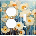 thumbnail image 1 of Metal Light Switch Wall Plate Outlet Cover (Printed Image of Abstract Poppy Flowers - 2 Gang Duplex/Toggle), 1 of 1