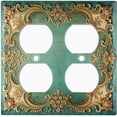 thumbnail image 1 of Metal Light Switch Wall Plate Outlet Cover (Printed Image of Baroque Floral Border - Double Duplex), 1 of 1