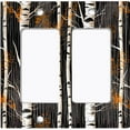 thumbnail image 1 of Metal Light Switch Wall Plate Outlet Cover (Printed Image of Birch Forest - Double GFI/Rocker), 1 of 1