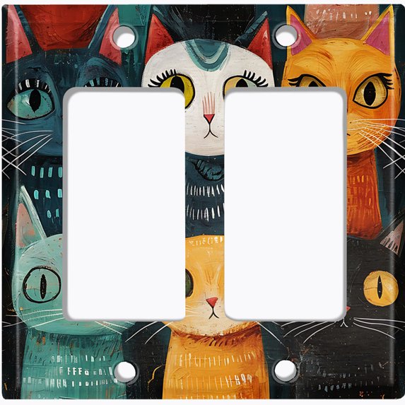 Metal Light Switch Wall Plate Outlet Cover (Printed Image of Cat ...