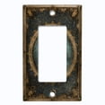 thumbnail image 1 of Metal Light Switch Wall Plate Outlet Cover (Printed Image of Celestial Frame Mandala - Single GFI/Rocker), 1 of 1