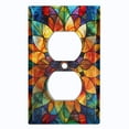 thumbnail image 1 of Metal Light Switch Wall Plate Outlet Cover (Printed Image of Coloful Stained Glass Flower - Single Duplex), 1 of 1