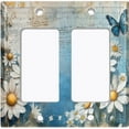 thumbnail image 1 of Metal Light Switch Wall Plate Outlet Cover (Printed Image of Daisy Junk Journal - Double GFI/Rocker), 1 of 1