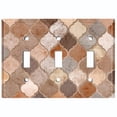 thumbnail image 1 of Metal Light Switch Wall Plate Outlet Cover (Printed Image of Damask Tiles - Triple Toggle), 1 of 1