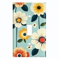 thumbnail image 1 of Metal Light Switch Wall Plate Outlet Cover (Printed Image of Damask Wildflowers - Single Toggle), 1 of 1