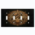 thumbnail image 1 of Metal Light Switch Wall Plate Outlet Cover (Printed Image of Dragon Emblem - Quad Toggle), 1 of 1