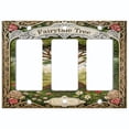 thumbnail image 1 of Metal Light Switch Wall Plate Outlet Cover (Printed Image of Fairytale Tree - Triple GFI/Rocker), 1 of 1