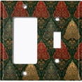thumbnail image 1 of Metal Light Switch Wall Plate Outlet Cover (Printed Image of Fancy Colorful Damask - 2 Gang GFI Rocker/Toggle), 1 of 1