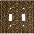 thumbnail image 1 of Metal Light Switch Wall Plate Outlet Cover (Printed Image of Festive Damask Pattern - Double Toggle), 1 of 1
