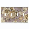 thumbnail image 1 of Metal Light Switch Wall Plate Outlet Cover (Printed Image of Finch with Flowers - Quad Toggle), 1 of 1