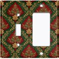 thumbnail image 1 of Metal Light Switch Wall Plate Outlet Cover (Printed Image of Floral Damask Pattern - 2 Gang Toggle/GFI Rocker), 1 of 1