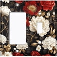 thumbnail image 1 of Metal Light Switch Wall Plate Outlet Cover (Printed Image of Floral Foliage - 2 Gang GFI Rocker/Toggle), 1 of 1