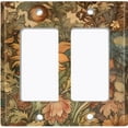 thumbnail image 1 of Metal Light Switch Wall Plate Outlet Cover (Printed Image of Floral Foliage - Double GFI/Rocker), 1 of 1