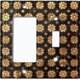 thumbnail image 1 of Metal Light Switch Wall Plate Outlet Cover (Printed Image of Floral Pattern - 2 Gang GFI Rocker/Toggle), 1 of 1