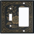 thumbnail image 1 of Metal Light Switch Wall Plate Outlet Cover (Printed Image of Floral Portrait - 2 Gang Toggle/GFI Rocker), 1 of 1