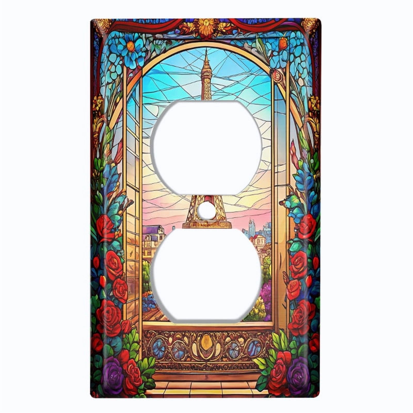 Metal Light Switch Wall Plate Outlet Cover (Printed Image of Floral ...