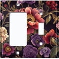 thumbnail image 1 of Metal Light Switch Wall Plate Outlet Cover (Printed Image of Flowers - 2 Gang GFI Rocker/Toggle), 1 of 1