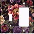 thumbnail image 1 of Metal Light Switch Wall Plate Outlet Cover (Printed Image of Flowers - 2 Gang Toggle/GFI Rocker), 1 of 1
